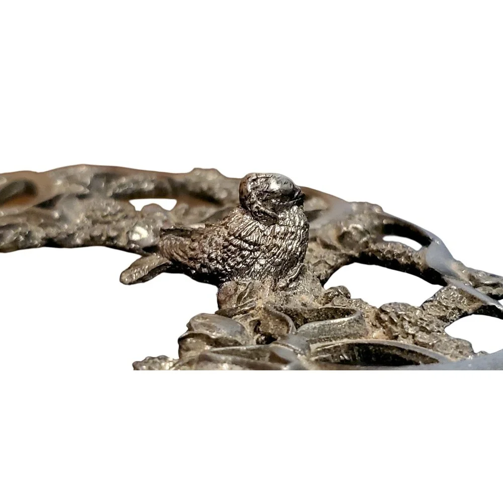 Metzke‎ Pewter Birders Collection Candle Ring Flower Rose Doves Art Metal Bird